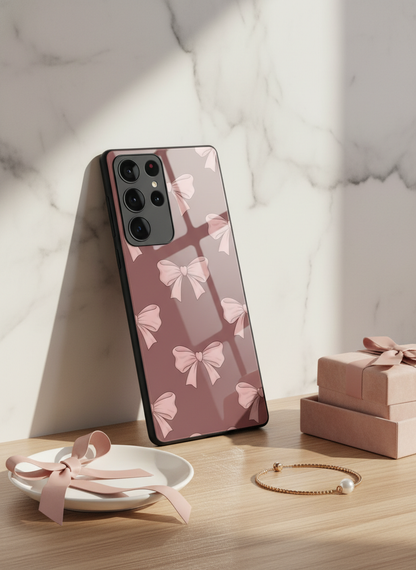 Blush Knots Premium Glass Back Cover For Galaxy S, A, M & F Series