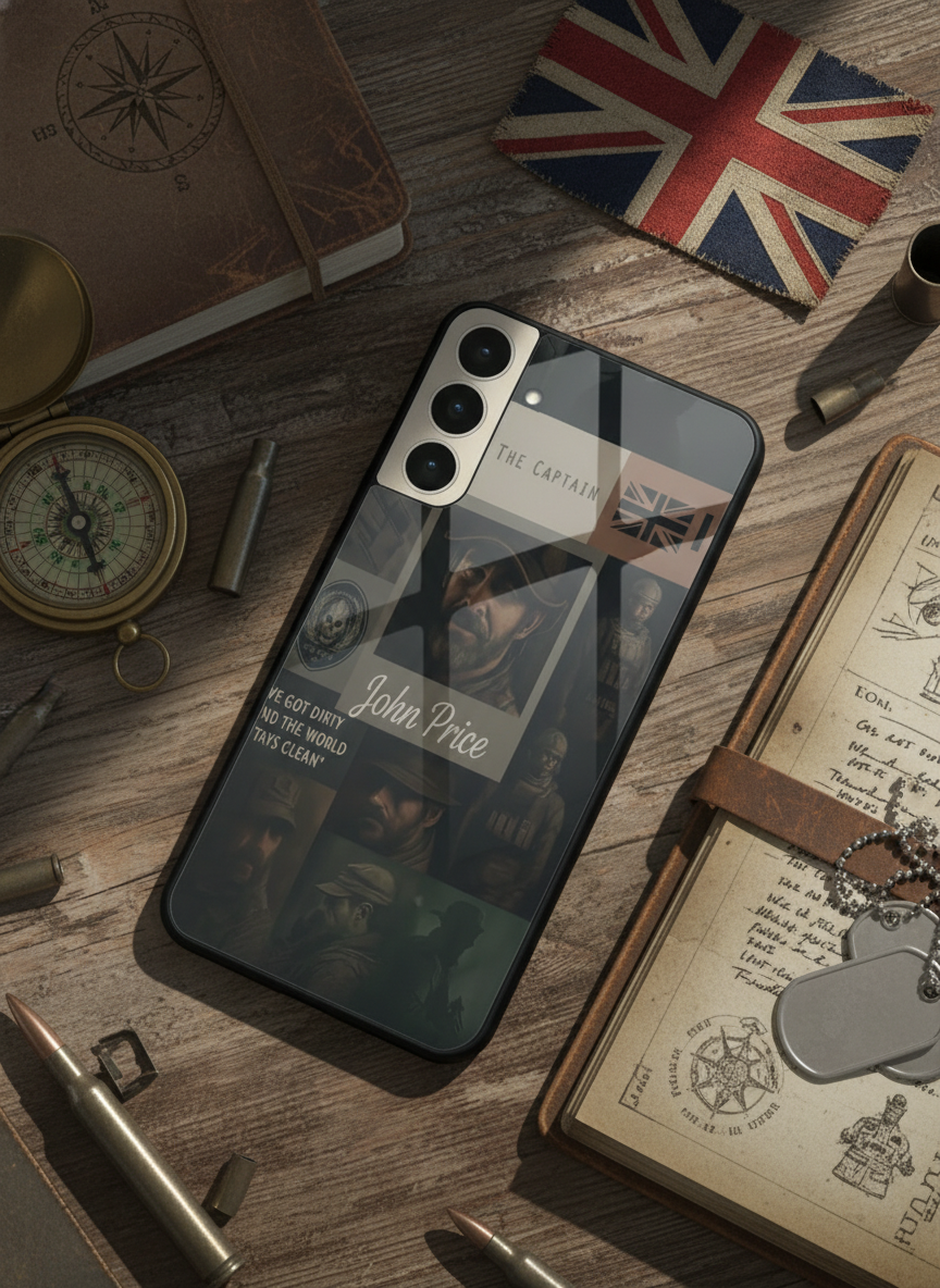 Captain's Creed Premium Glass Back Cover For Galaxy S, A, M & F Series