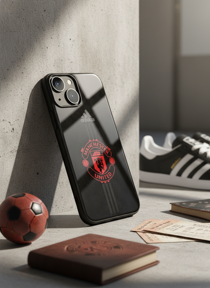 Dark Mode FC Premium Glass Back Cover For iPhone 11-17 Models