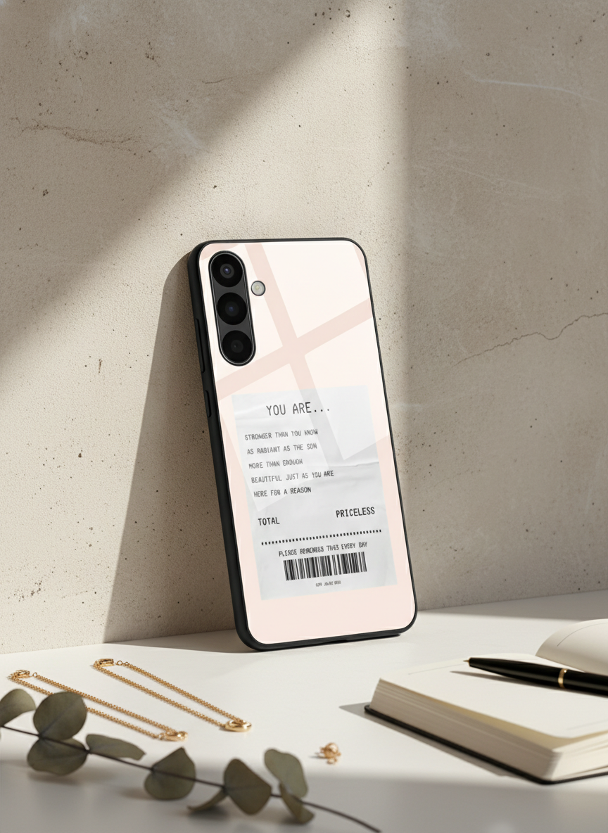 You Are Enough Premium Glass Back Cover For Galaxy S, A, M & F Series