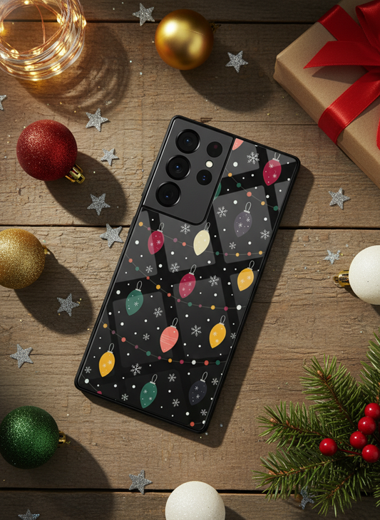 Cute Aesthetic Lights Premium Glass Back Cover For Galaxy S, A, M & F Series