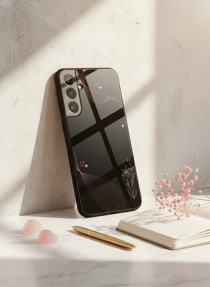 Velvet Bloom Personalised Premium Glass Back Cover For Galaxy S, A, M & F Series