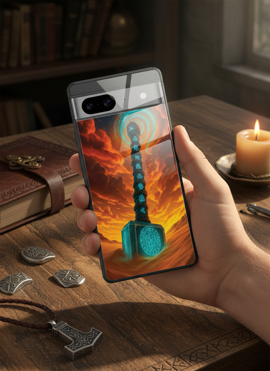 Mjolnir is it You ? Premium Glass Back Cover For Google Pixel 7,8,9,10 Series