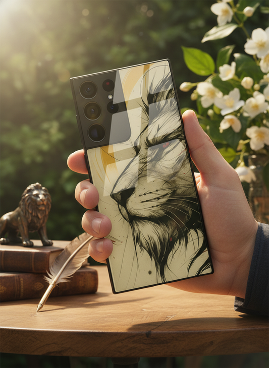 Roar Within Premium Glass Back Cover For Galaxy S, A, M & F Series