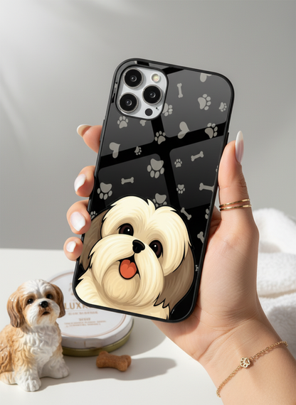 Fluffy Love Premium Glass Back Cover For iPhone 11-17 Models