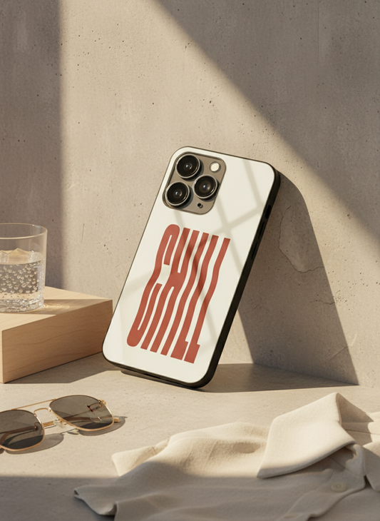 Stay Chill Premium Glass Back Cover For iPhone 11-17 Models