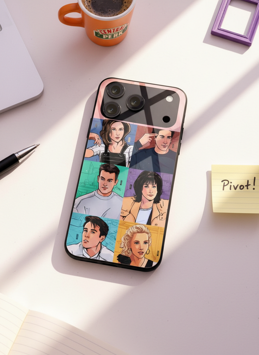 FRIENDS Retro Reels Premium Glass Back Cover For iPhone 11-17 Models