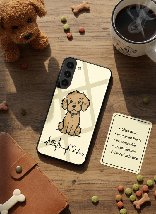 Pawfect Love Premium Glass Back Cover For Galaxy S, A, M & F Series