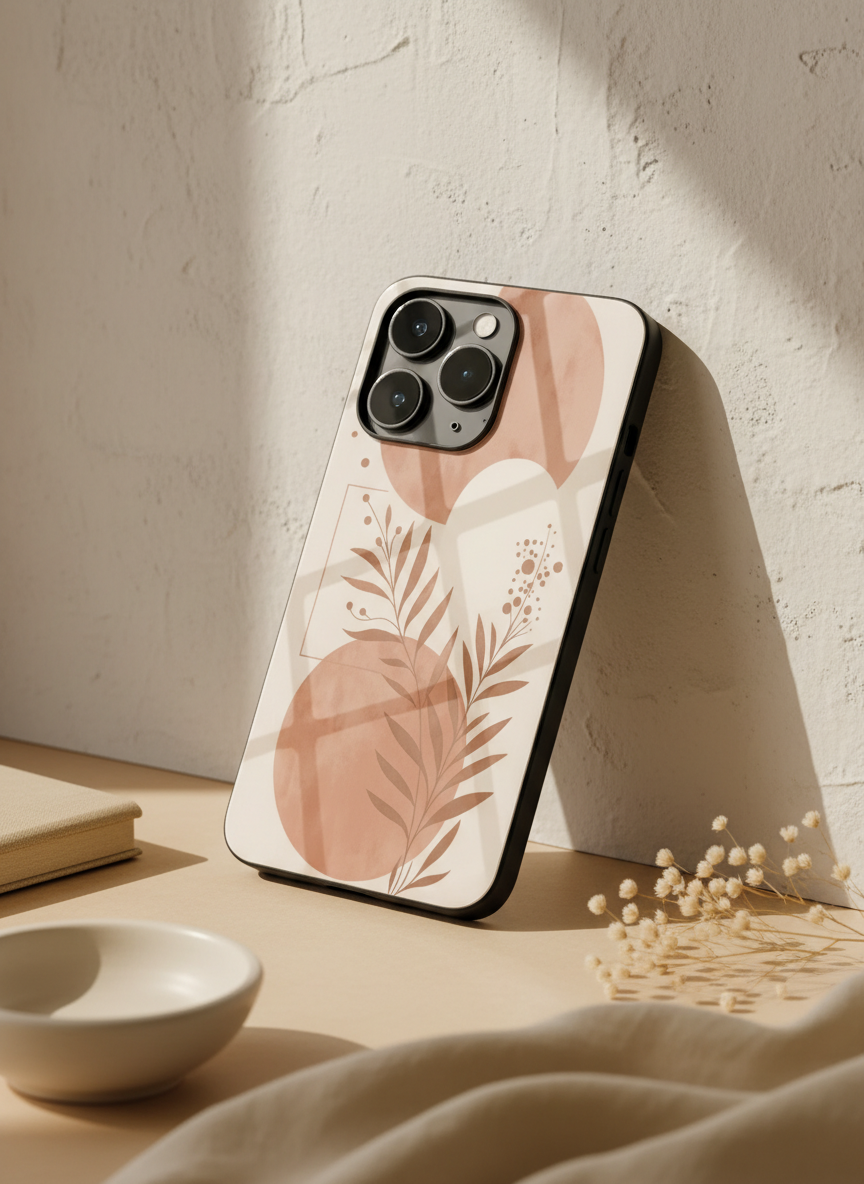 Blush Harmon Premium Glass Back Cover For iPhone 11-17 Models