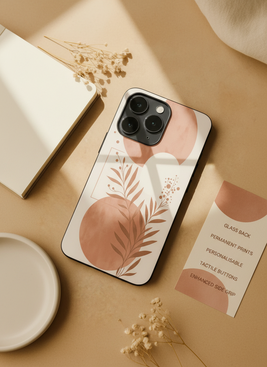 Blush Harmon Premium Glass Back Cover For iPhone 11-17 Models