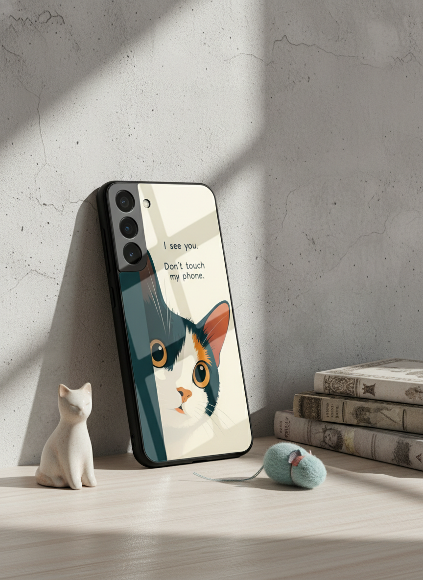 Sassy Cats Premium Glass Back Cover For Galaxy S, A, M & F Series