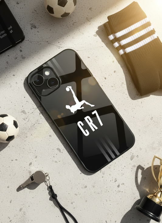 CR7 Legacy Premium Glass Back Cover For iPhone 11-17 Models