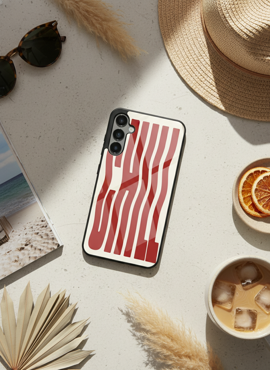 Stay Chill Premium Glass Back Cover For Galaxy S, A, M & F Series