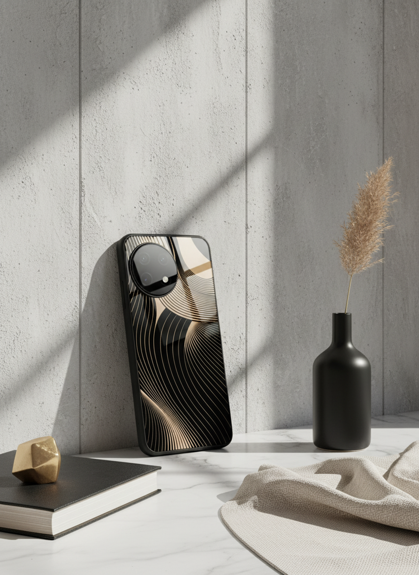 Aesthetic Swirls Premium Glass Back Cover For One Plus 13, 12, 11, 10, Nord Series