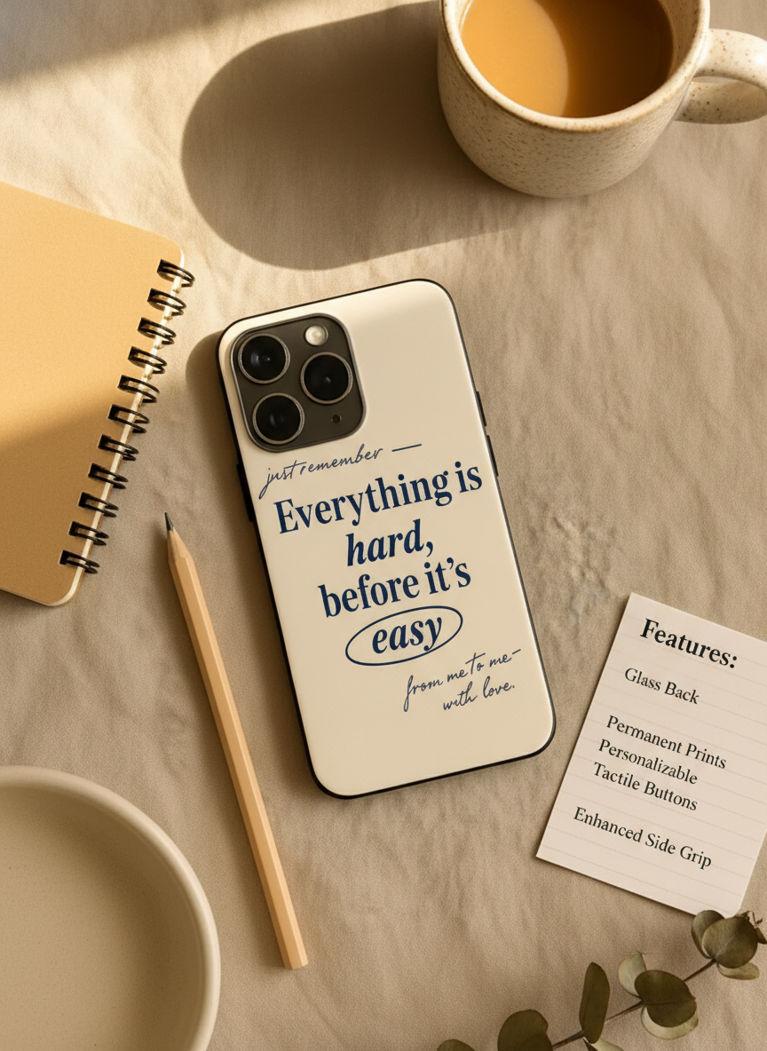 Soft Reminder Premium Glass Back Cover For iPhone 11-17 Models