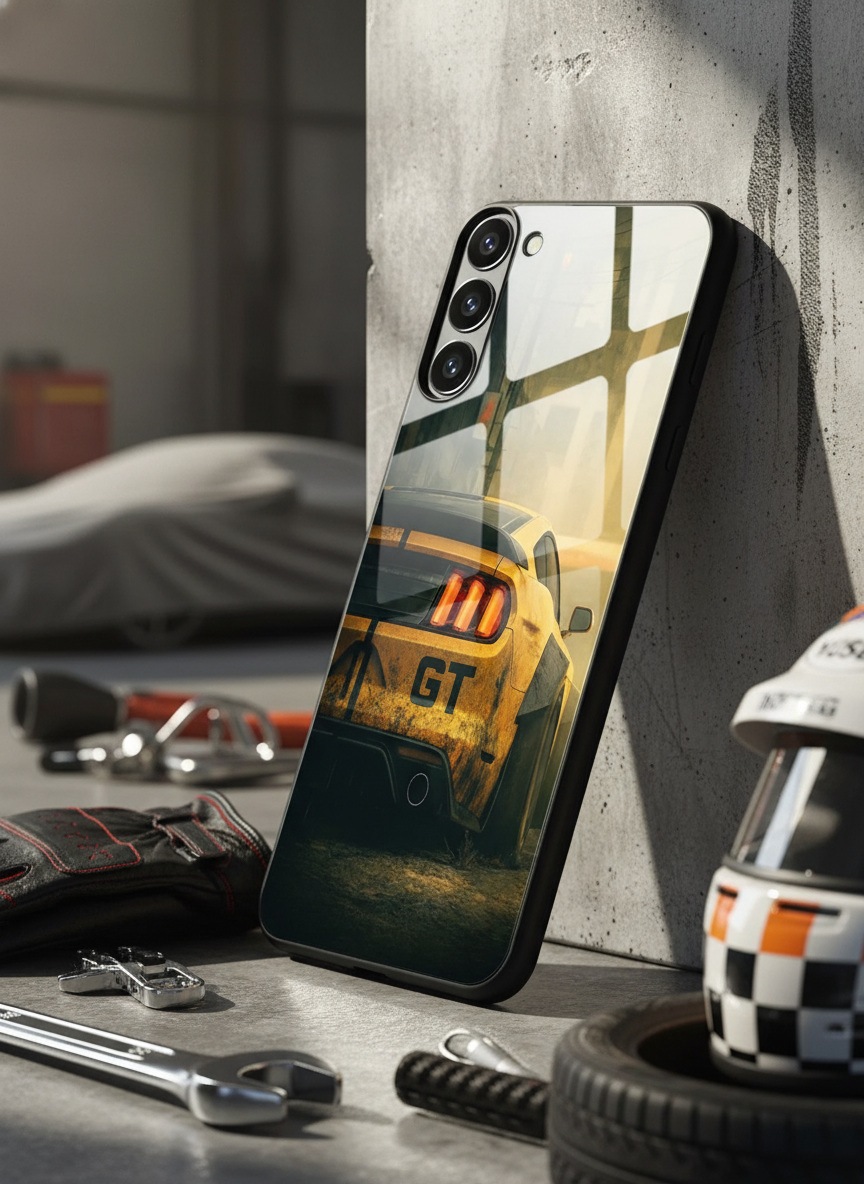 Road Kings Premium Glass Back Cover For Galaxy S, A, M & F Series