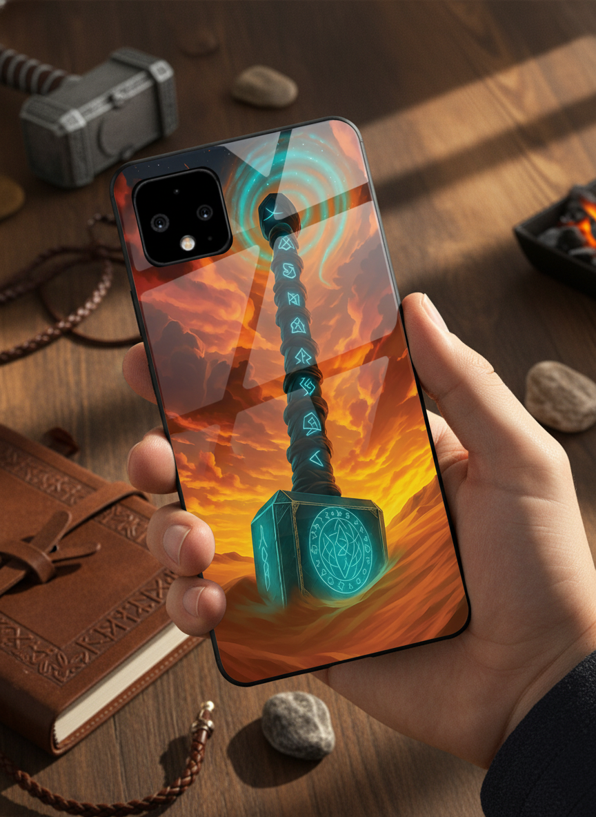 Mjolnir is it You ? Premium Glass Back Cover For Google Pixel 7,8,9,10 Series