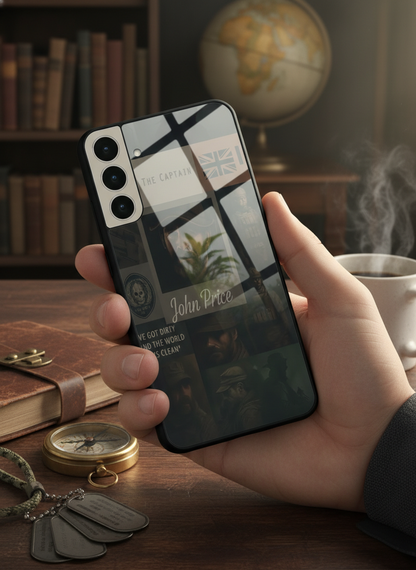 Captain's Creed Premium Glass Back Cover For Galaxy S, A, M & F Series