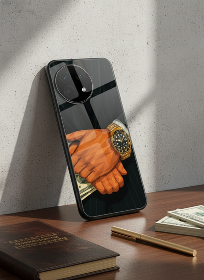 Money Matters Premium Glass Back Cover For One Plus 13, 12, 11, 10, Nord Series