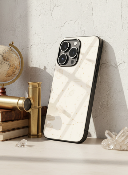 Celestial Love Premium Glass Back Cover For iPhone 11-17 Models