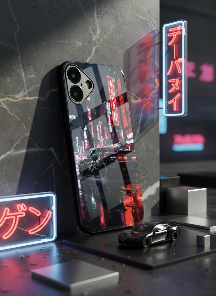 Tokyo Heart Premium Glass Back Cover For iPhone 11-17 Models