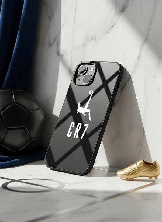 CR7 Legacy Premium Glass Back Cover For iPhone 11-17 Models