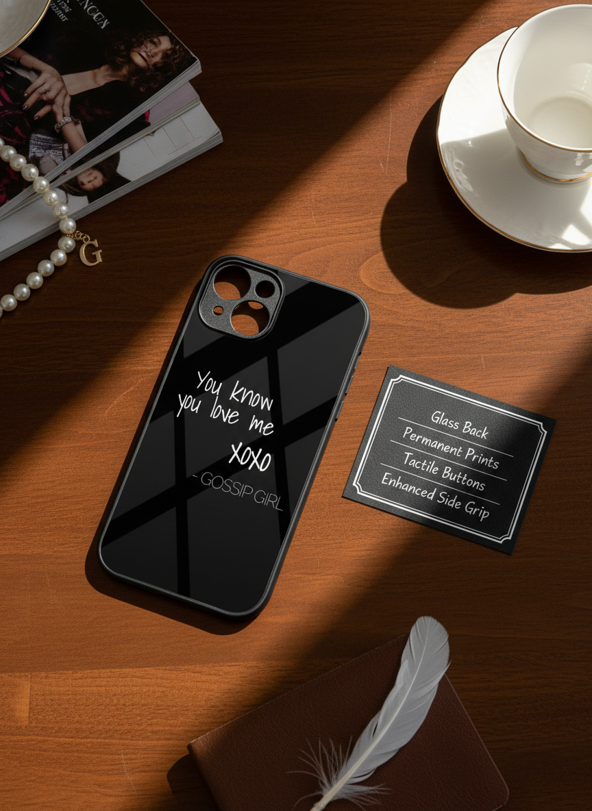 GOSSIP GIRL Scandal Script Premium Glass Back Cover For iPhone 11-17 Models