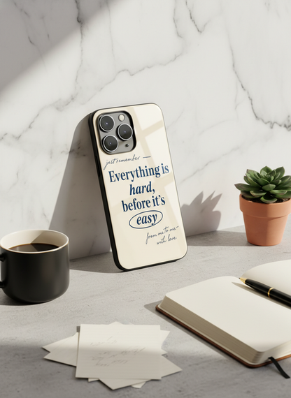 Soft Reminder Premium Glass Back Cover For iPhone 11-17 Models
