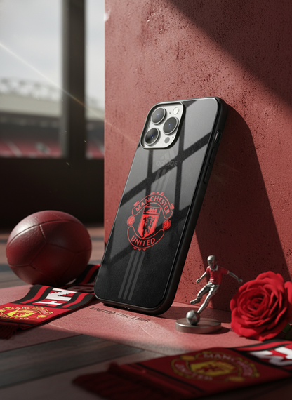 Dark Mode FC Premium Glass Back Cover For iPhone 11-17 Models