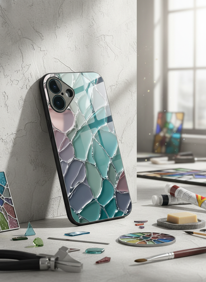 Ocean Glaze Premium Glass Back Cover For iPhone 11-17 Models
