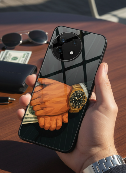 Money Matters Premium Glass Back Cover For One Plus 13, 12, 11, 10, Nord Series