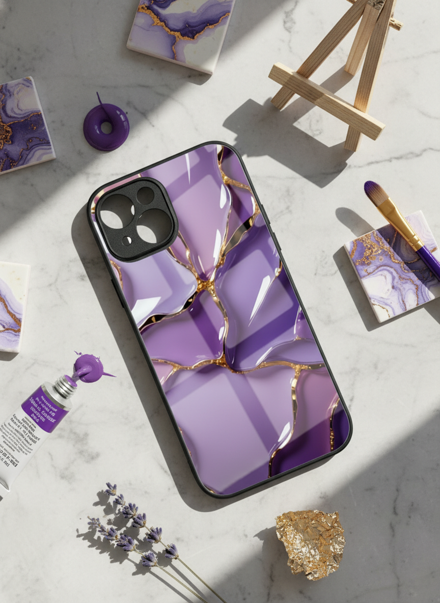 Amethyst Glaze Premium Glass Back Cover For iPhone 11-17 Models