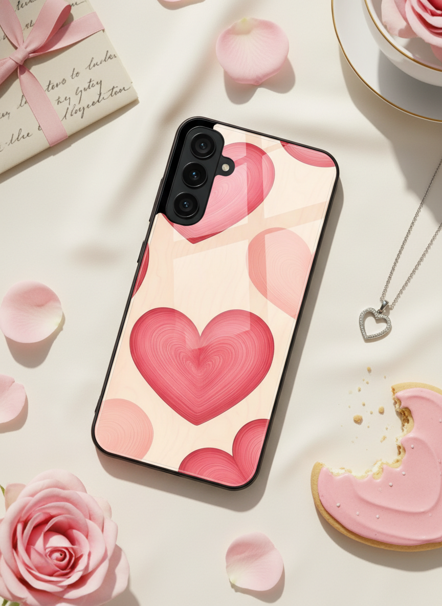 The Candy Hearts Premium Glass Back Cover For Galaxy S, A, M & F Series