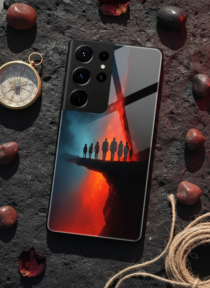 STRANGER THINGS- Parallel Edge Premium Glass Back Cover For Galaxy S, A, M & F Series