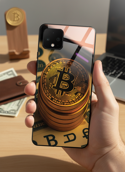 Bitcoin Blaze Premium Glass Back Cover For Google Pixel 7,8,9,10 Series