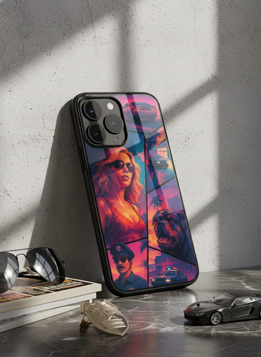 GTA Loading  Premium Glass Back Cover For iPhone 11-17 Models