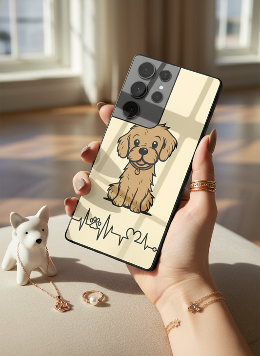 Pawfect Love Premium Glass Back Cover For Galaxy S, A, M & F Series