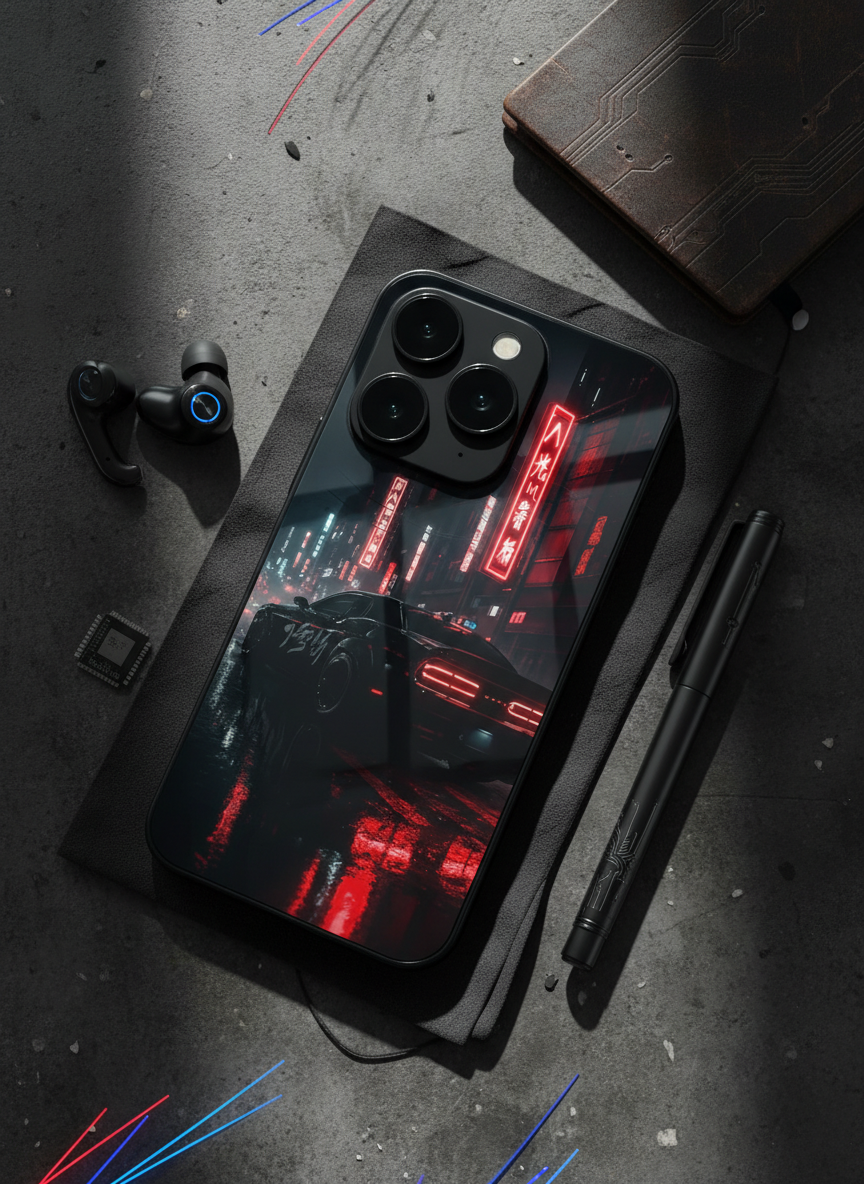 Tokyo Heart Premium Glass Back Cover For iPhone 11-17 Models