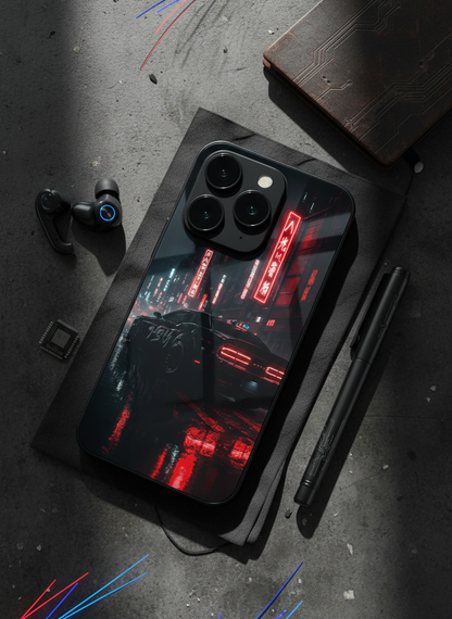 Tokyo Heart Premium Glass Back Cover For iPhone 11-17 Models