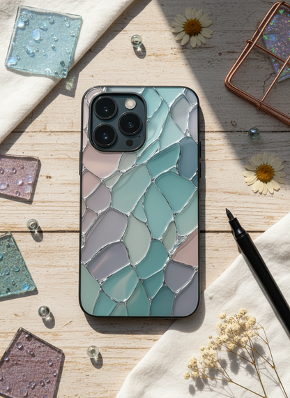 Ocean Glaze Premium Glass Back Cover For iPhone 11-17 Models