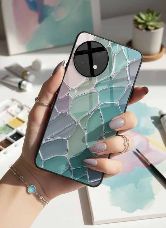 Ocean Glaze Glass Back Cover For One Plus 13, 12, 11, 10, Nord Series