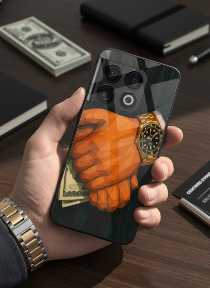 Money Matters Premium Glass Back Cover For One Plus 13, 12, 11, 10, Nord Series