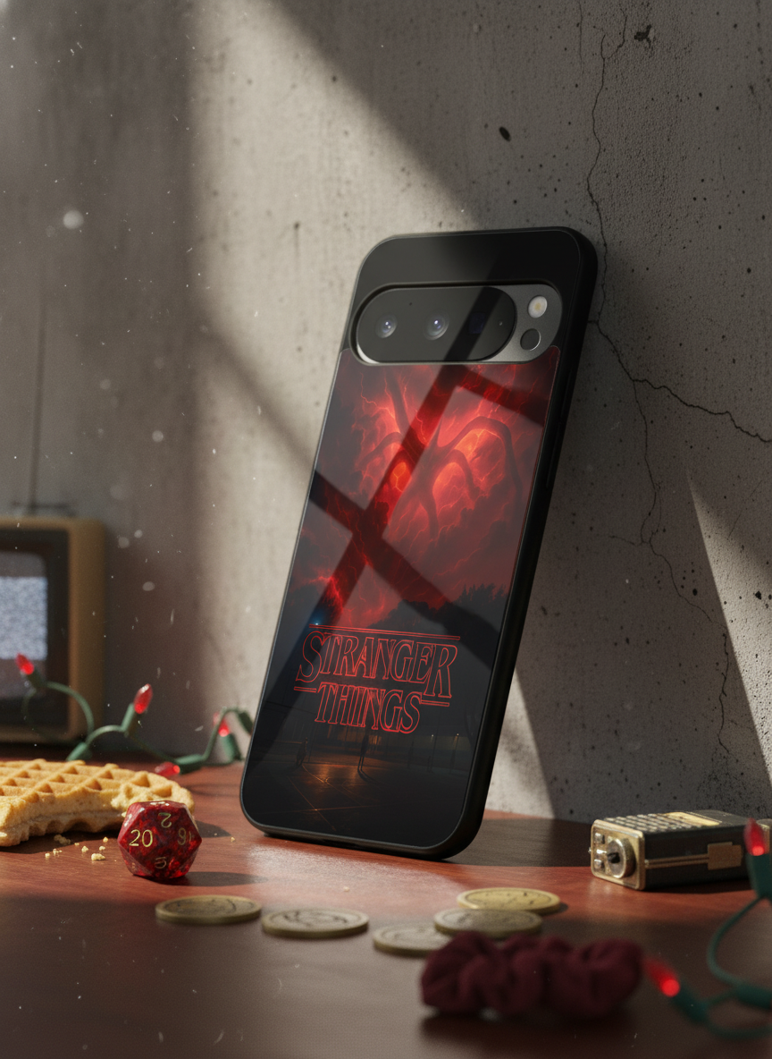 STRANGER THINGS- The Dark Overlord Premium Glass Back Cover For Google Pixel 7,8,9,10 Series