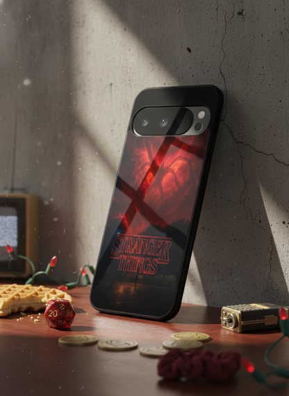 STRANGER THINGS- The Dark Overlord Premium Glass Back Cover For Google Pixel 7,8,9,10 Series