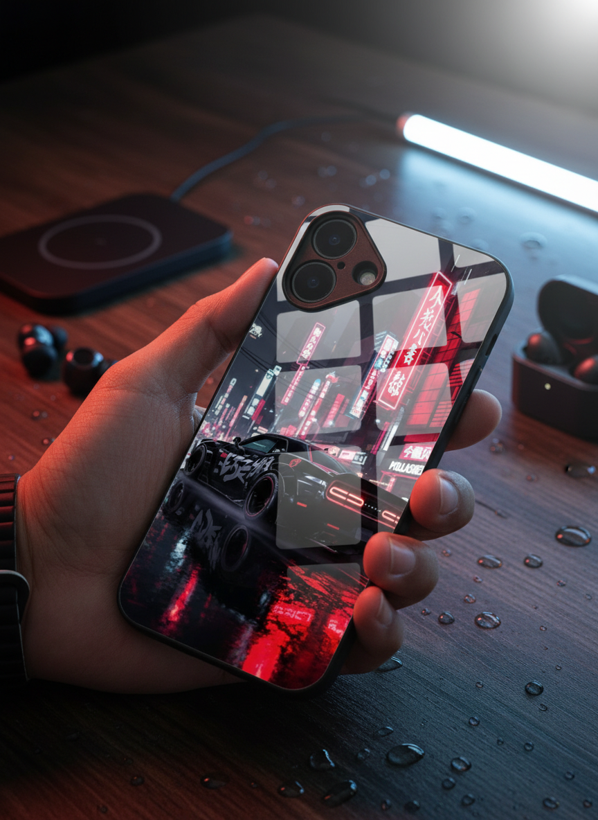 Tokyo Heart Premium Glass Back Cover For iPhone 11-17 Models