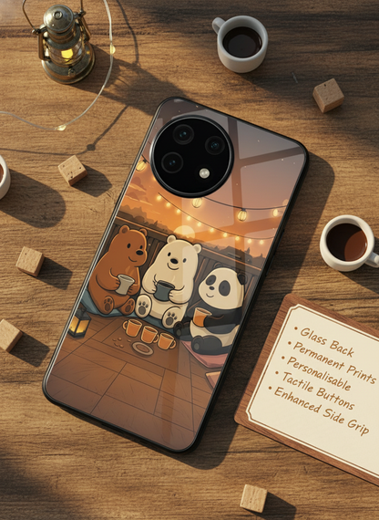 Tea Time Trio Glass Back Cover For One Plus 13, 12, 11, 10, Nord Series