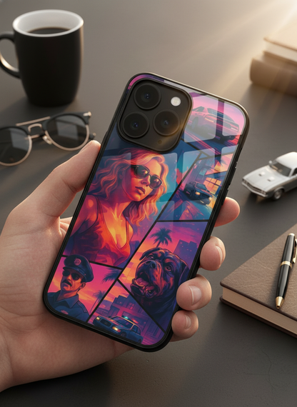 GTA Loading  Premium Glass Back Cover For iPhone 11-17 Models