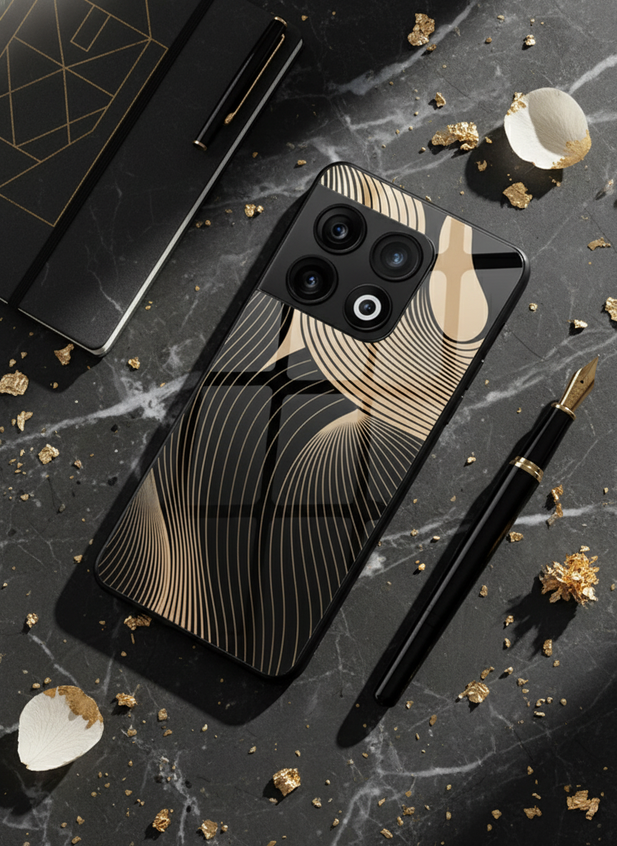 Aesthetic Swirls Premium Glass Back Cover For One Plus 13, 12, 11, 10, Nord Series