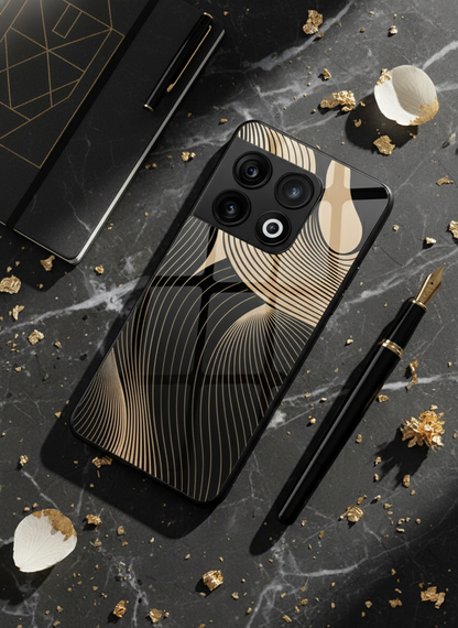 Aesthetic Swirls Premium Glass Back Cover For One Plus 13, 12, 11, 10, Nord Series