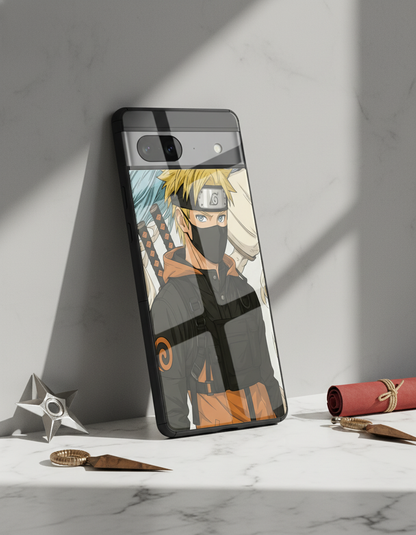 Stealthy Naruto Premium Glass Back Cover For Google Pixel 7,8,9,10 Series
